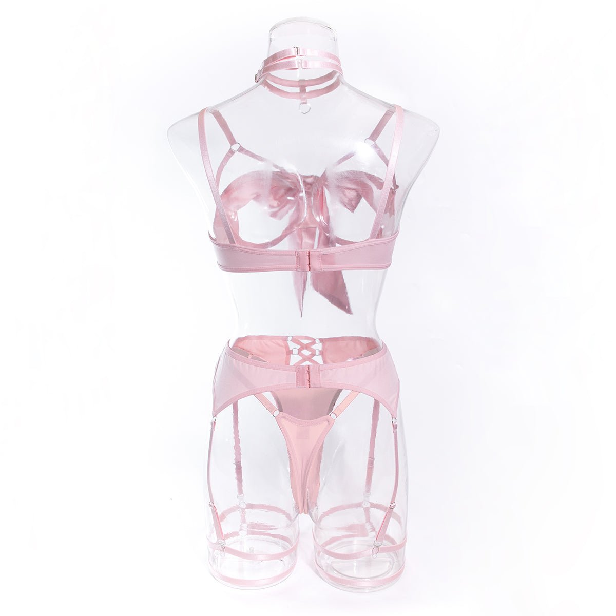 Lace - Up Sexy Lingerie Set with Gloves - yummysecret